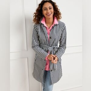 Talbots Black and White Gingham Coat 10petite